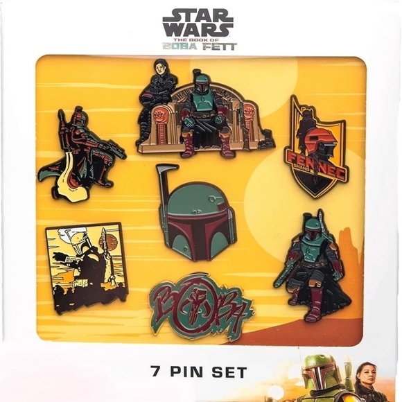 STAR WARS The Book of Boba Fett Metal-based Enamel 7 Pin Set Officially Licensed